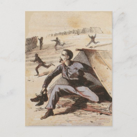 点呼に遅れた南北戦争での生活 ポストカード (正面)