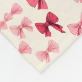 点在するピンクの弓 フリースブランケット (角)