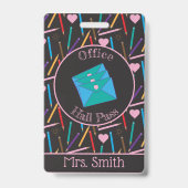 点在する色鉛筆 |オフィスホールパスバッジ バッジ (正面)