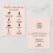 点在エレガントアフターケア赤面ピンク垂直 名刺 (正面/裏面)