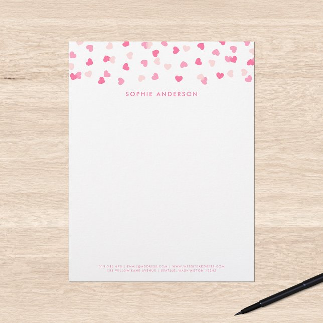点在ピンクハート紙吹雪 レターヘッド (クリエイターアップロード済み)