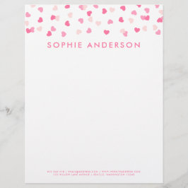 点在ピンクハート紙吹雪 レターヘッド