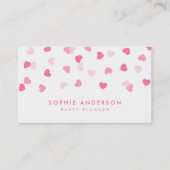 点在ピンクハート紙吹雪 名刺 (正面)