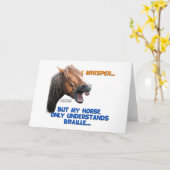 点字おもしろい馬 カード (黄色い花)