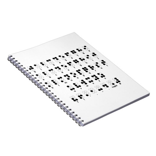 点字のアルファベットの盲目の文字記号 ノートブック (右側)