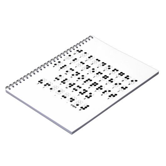 点字のアルファベットの盲目の文字記号 ノートブック (左側)