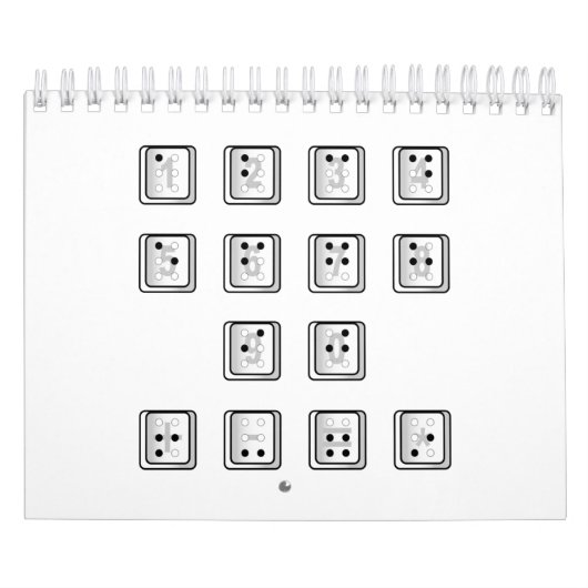 点字コンピュータの鍵番号 カレンダー (カバー)
