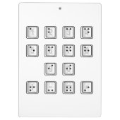 点字コンピュータの鍵番号 クリップボード (裏面)