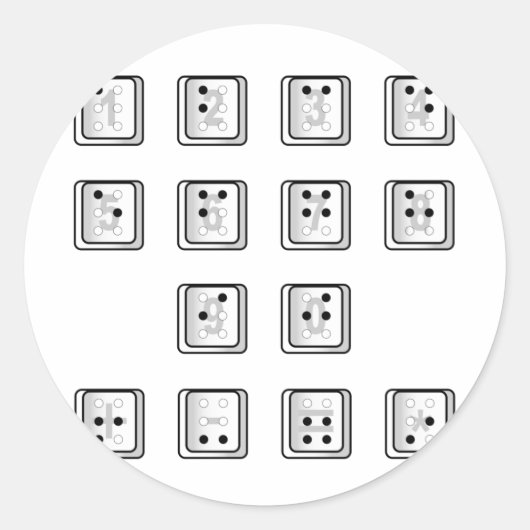 点字コンピューター鍵番号 ラウンドシール (正面)