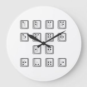点字コンピュータ鍵番号 ラージ壁時計