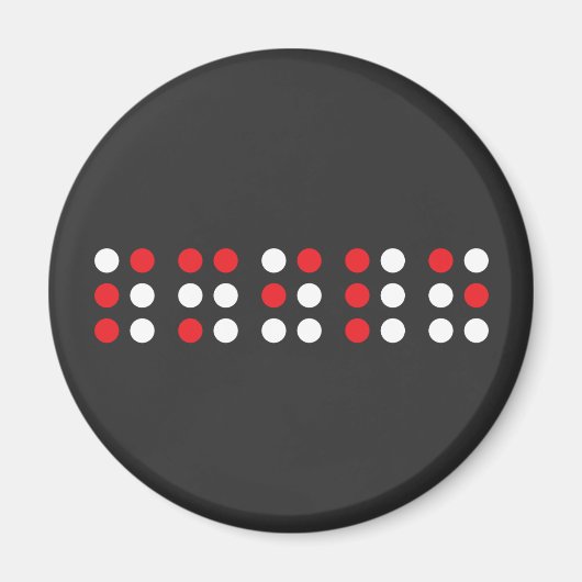 点字コードのスマイル，ブレイレスキフトvoor blinden マグネット (正面)