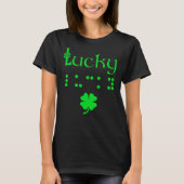 点字シャツラッキーSt patricks dayギフトブラインドAw Tシャツ (正面)
