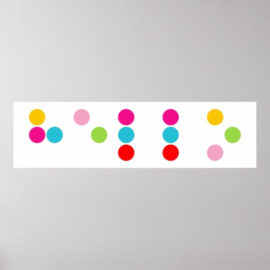 点字盲語文字hello文字 ポスター (正面)