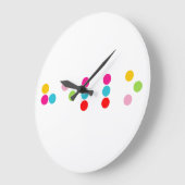 点字盲語文字hello文字 ラージ壁時計 (傾斜)