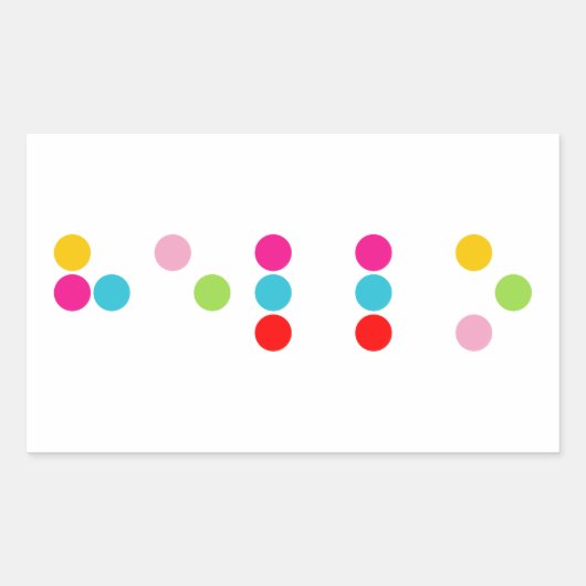 点字盲語文字hello文字 長方形シール (正面)