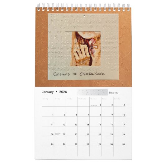 点字2022 by Chloe Dee Noble – カレンダー (1月 2026)