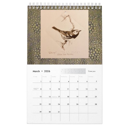 点字2022 by Chloe Dee Noble – カレンダー (3月 2026)