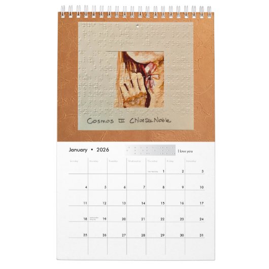 点字2026 by Chloe Dee Noble – カレンダー (1月 2026)