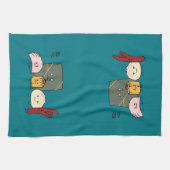 点心のポークBao Shaomaiの中国のなゆで団子のパンのパン キッチンタオル (横)