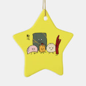 点心のポークBao Shaomaiの中国のなゆで団子のパンのパン セラミックオーナメント (右)