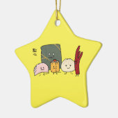 点心のポークBao Shaomaiの中国のなゆで団子のパンのパン セラミックオーナメント (左)