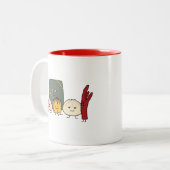 点心のポークBao Shaomaiの中国のなゆで団子のパンのパン ツートーンマグカップ (正面左)