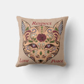 点愛平和砂糖のスカルのオオカミの藤色の枕 クッション (裏面)