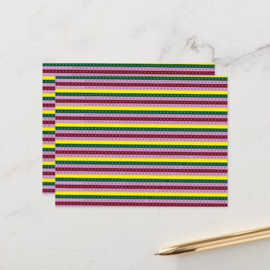 点数々の付きストライプのの背景 ポストカード (正面/裏面インサイチュ)