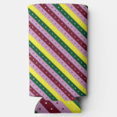 点数々の付きストライプの模様 スリム缶クーラー (裏面)