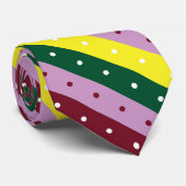点数々の付きストライプの模様 ネクタイ (ロール)
