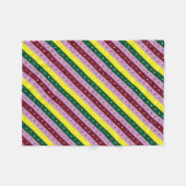 点数々の付きストライプの模様 フリースブランケット (正面(横))