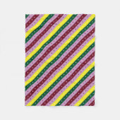 点数々の付きストライプの模様 フリースブランケット (正面)