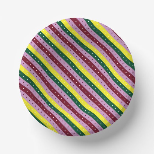 点数々の付きストライプの模様 ペーパーボウル (正面)