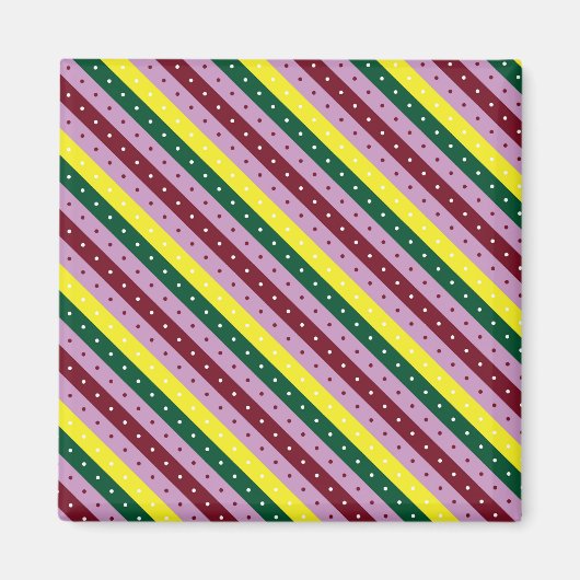 点数々の付きストライプの模様 マグネット (正面)