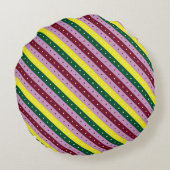 点数々の付きストライプの模様 ラウンドクッション (裏面)