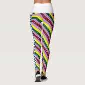 点数々の付きストライプの模様 レギンス (裏面)