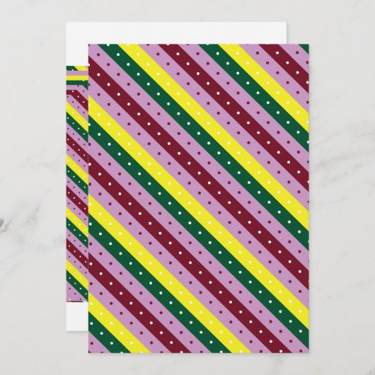 点数々の付きストライプの模様 招待状 (正面/裏面)