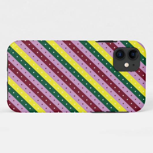 点数々の付きストライプの模様 Case-Mate iPhoneケース (裏面(横))