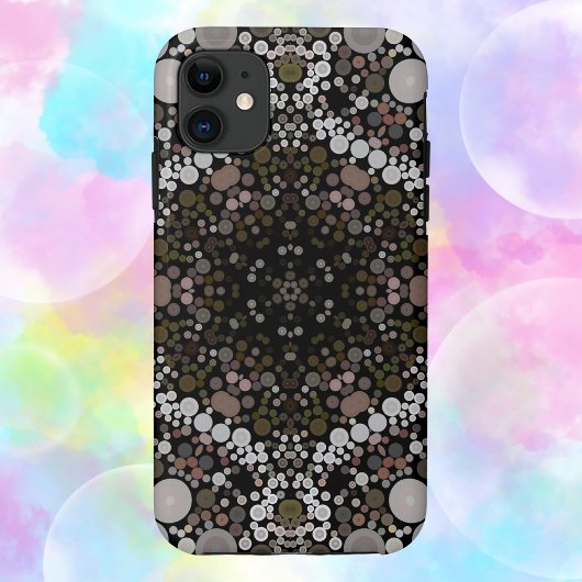 点曼荼羅花茶色と白 Case-Mate iPhoneケース