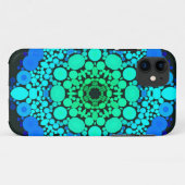 点曼荼羅花青と緑 Case-Mate iPhoneケース (裏面(横))