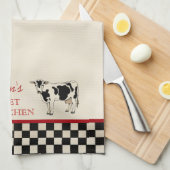 点検された国牛パーソナライズな台所タオル キッチンタオル (四つ折り)