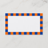 点検のボーダー-青およびオレンジ 名刺 (裏面)