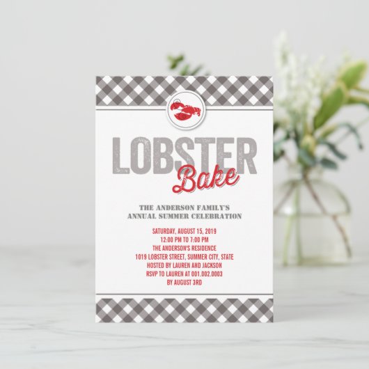 点検のロブスターは年次夏のパーティーの招待を焼きます 招待状 (スタンド正面)
