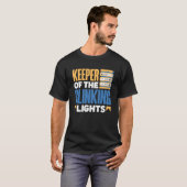 点滅するLightsネットワーク管理者のキーパー Tシャツ (正面フル)