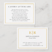 点滅アフターケアエレガント金ゴールドとホワイトモノグラム 名刺 (正面/裏面)