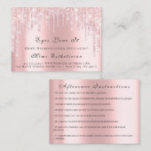 点滅延長アフターケア指示ピンクドリップ 予約カード (正面/裏面)