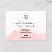 点滅後ケアイラストピンクの水色 名刺 (裏面)