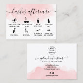 点滅後ケアイラストピンクの水色 名刺 (正面/裏面)