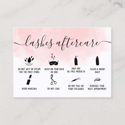 点滅後ケアイラストピンクの水色 名刺 (正面)