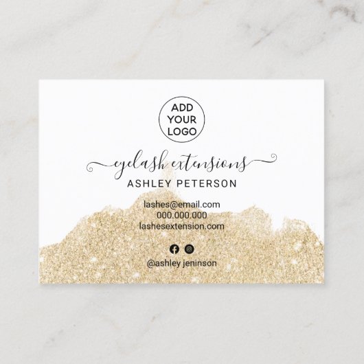 点滅後介護イラスト金ゴールドグリッター 名刺 (裏面)